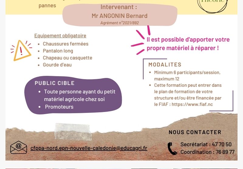 Entretien de petits matériels agricoles