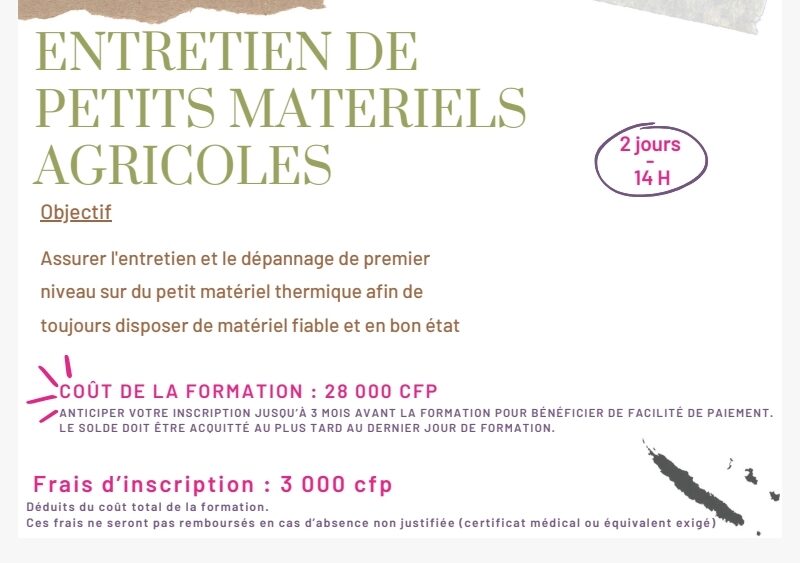 Entretien de petits matériels agricoles