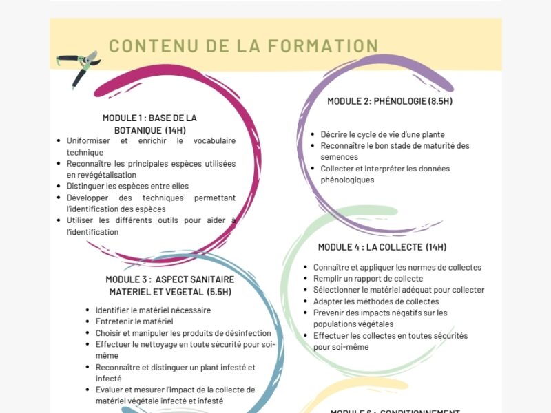 Collecteur de semences d'espèces endémiques